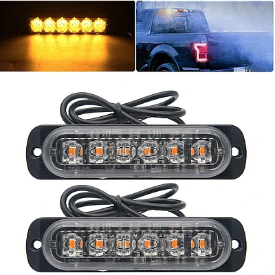 Set 2 x Lumini de Avertizare 6 LED pentru platforma ATV Tractor Jeep Off Road Set 2 x Lumini de Avertizare 6 LED pentru platforma ATV Tractor Jeep Off Road