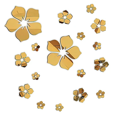 Set 25 stickere stil oglinda decorativa acrilica AURIE in forma de floare Set 25 stickere stil oglinda decorativa acrilica AURIE in forma de floare