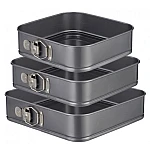 Set 3 Tavi forma patrata pentru Prajituri/Tort
