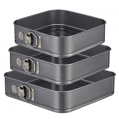 Set 3 Tavi forma patrata pentru Prajituri/Tort Set 3 Tavi forma patrata pentru Prajituri/Tort