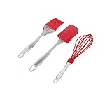 Set 3 Ustensile pentru bucatarie din Silicon Rosu 