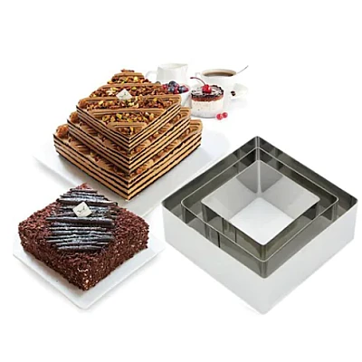 Set 3 forme pentru tort patrat inox Set 3 forme pentru tort patrat inox