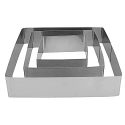 Set 3 forme pentru tort patrat inox