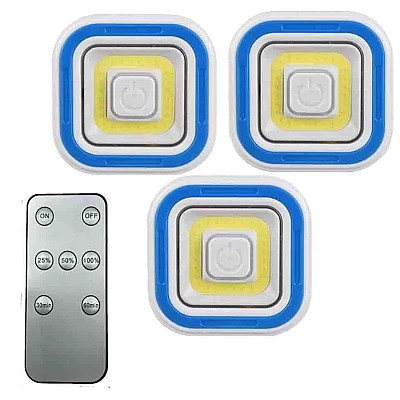 Set 3 lampi LED COB patrate cu telecomanda si control de la distanta ALBE Set 3 lampi LED COB patrate cu telecomanda si control de la distanta ALBE