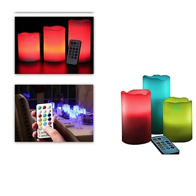 Set 3 lumanari cu LED si telecomanda, Luma Candles