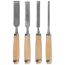 Set 4 Dalti cu maner de lemn 