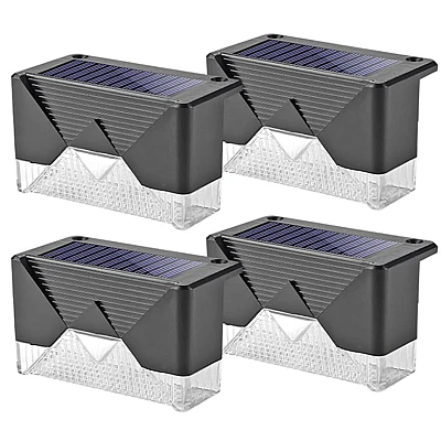Set 4 Lampi Solare pentru Gard si Stalp cu Senzor de Miscare Set 4 Lampi Solare pentru Gard si Stalp cu Senzor de Miscare