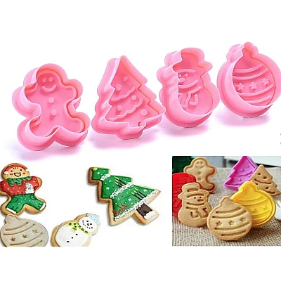 Set 4 forme pentru biscuiti model CRACIUN Set 4 forme pentru biscuiti model CRACIUN