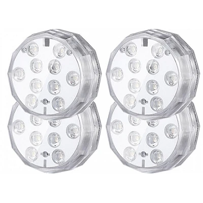 Set 4 lampi LED RGB cu telecomanda rezistente la apa Set 4 lampi LED RGB cu telecomanda rezistente la apa