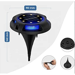 Set 4 lampi solare pentru curte cu picioruse detasabile si led lateral Set 4 lampi solare pentru curte cu picioruse detasabile si led lateral