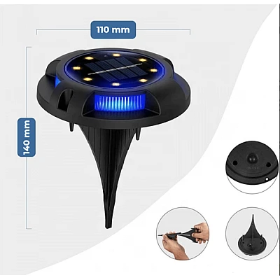 Set 4 lampi solare pentru curte cu picioruse detasabile si led lateral Set 4 lampi solare pentru curte cu picioruse detasabile si led lateral