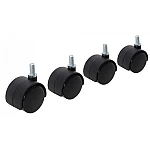 Set 4 roti pvc cu surub   mobila negre