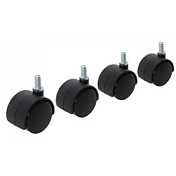 Set 4 roti pvc cu surub   mobila negre