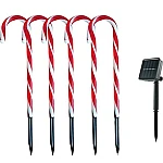 Set 5 Acadele de exterior  incarcare solara  40 cm  decoratiune luminoasa