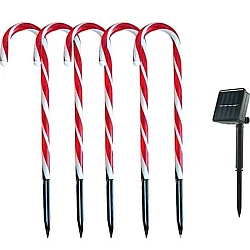 Set 5 Acadele de exterior  incarcare solara  40 cm  decoratiune luminoasa