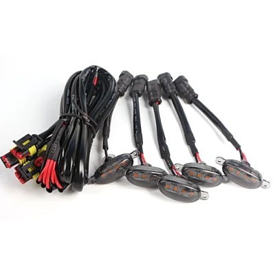 Set 5 lumini x 4 Leduri Grila Auto lumin aGalbena Set 5 lumini x 4 Leduri Grila Auto lumin aGalbena