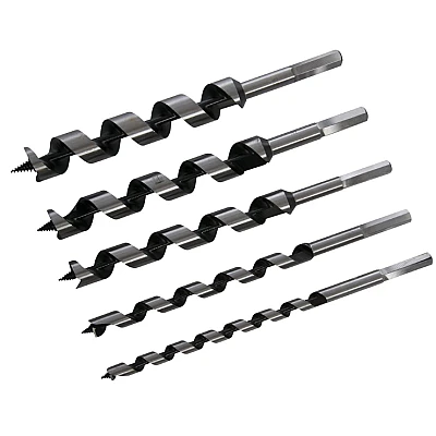 Set 5 piese burghii tip melc 3/8 5/8 3/4 7/8 1