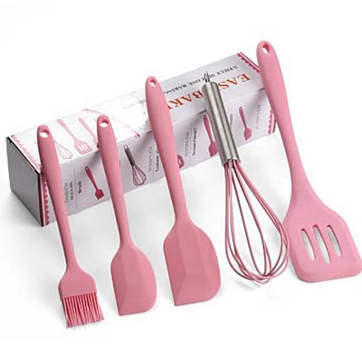 Set 5 ustensile bucatarie din silicon ROZ Set 5 ustensile bucatarie din silicon ROZ