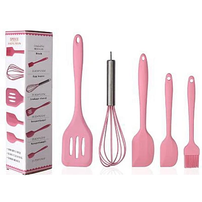 Set 5 ustensile bucatarie din silicon ROZ Set 5 ustensile bucatarie din silicon ROZ