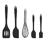 UB Set 5 ustensile de gatit din silicon negre