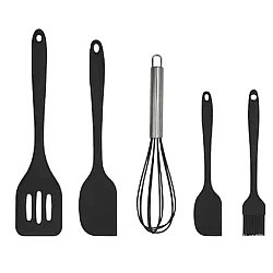 UB Set 5 ustensile de gatit din silicon negre