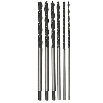 Set 6 burghie LUNGI pentru lemn, 6-14 mm Set 6 burghie LUNGI pentru lemn 6-14 mm