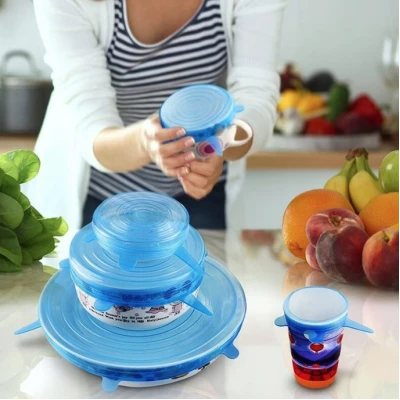 UB Set 6 capace pentru alimente flexibile din silicon transparent HASAN UB Set 6 capace pentru alimente flexibile din silicon transparent HASAN
