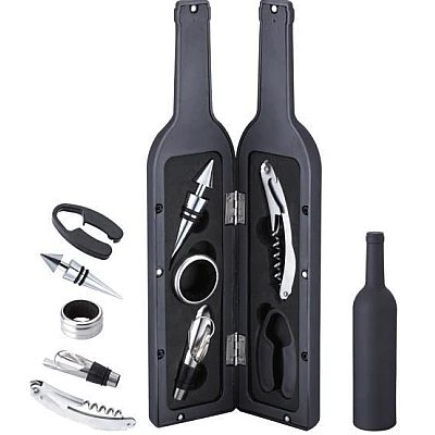 Set cadou in forma de STICLA cu 5 accesorii pentru vin cu 6 piese 32 cm LY Set cadou in forma de STICLA cu 5 accesorii pentru vin cu 6 piese 32 cm LY