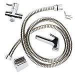 Set bideu cu furtun metalic 1.5m para si suport dus cromat