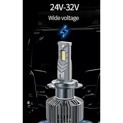 Set de 2 becuri led auto V68 H7 pentru camion 24V putere 45W temperatura 6000K 8000lm