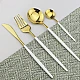 Set de 24 piese tacamuri in stil portughez- culoare Alb si auriu Set de 24 piese tacamuri in stil portughez- culoare Alb si auriu