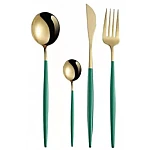 Set de 24 piese tacamuri in stil portughez- culoare verde si auriu