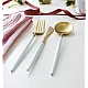 Set de 4 piese tacamuri in stil portughez- culoare alb mat si auriu Set de 4 piese tacamuri in stil portughez- culoare alb mat si auriu