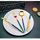 Set de 4 piese tacamuri in stil portughez- culoare turcoaz si auriu Set de 4 piese tacamuri in stil portughez- culoare turcoaz si auriu