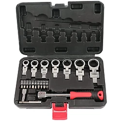 Set de chei cu clichet cap flexibil de 20 buc cu cap Torx de 8 mm-19 mm