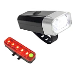 Set de lumini (fata-spate) QX-T0605 reincarcabile pentru bicicleta