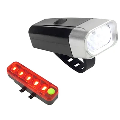 Set de lumini (fata-spate) QX-T0605 reincarcabile pentru bicicleta Set de lumini (fata-spate) QX-T0605 reincarcabile pentru bicicleta