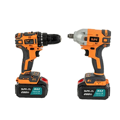 Trusa 1 masina de gaurit + 1 insurubat pe acumulator cu impact  2 acumulatori 4 Ah JPE
