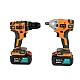 Trusa 1 masina de gaurit + 1 insurubat pe acumulator cu impact  2 acumulatori 4 Ah JPE