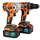 Trusa 1 masina de gaurit + 1 insurubat pe acumulator cu impact  2 acumulatori 4 Ah JPE