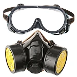 Set ochelari si masca de protectie KH-A-5 pentru lucru in mediu chimic  vapori vopsea sau praf