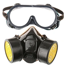 Set ochelari si masca de protectie KH-A-5 pentru lucru in mediu chimic  vapori vopsea sau praf