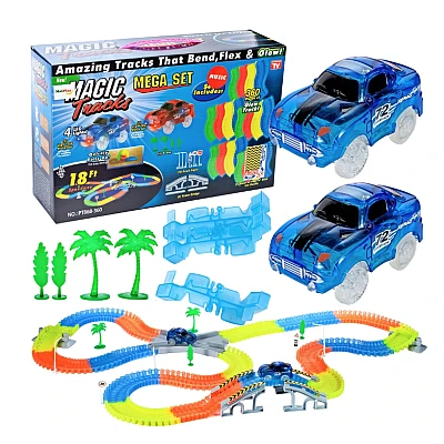 Set pista magica cu 2 masinute Amazing Tracks Include 360 de piese Set pista magica cu 2 masinute Amazing Tracks Include 360 de piese