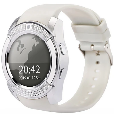 UB Smartwatch V8 HandsFree Bluetooth 3.0 Micro SIM Android Camera 1.3MP Alb