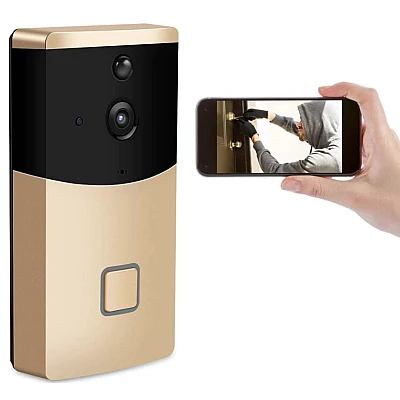 Sonerie inteligenta V5 cu camera senzor de miscare Wi-Fi si vizionare de pe Smartphone Sonerie inteligenta V5 cu camera senzor de miscare Wi-Fi si vizionare de pe Smartphone