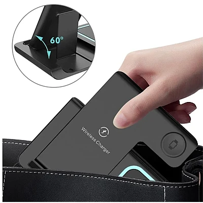 Statie Incarcare Wireless Portabila 3-in-1 pentru telefon ceas casti Statie Incarcare Wireless Portabila 3-in-1 pentru telefon ceas casti