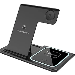 Statie Incarcare Wireless Portabila 3-in-1 pentru telefon  ceas  casti