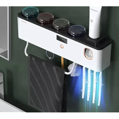 Sterilizator UV cu suport pentru periuță de dinți/Dozator de pastă Sterilizator UV cu suport pentru periuță de dinți/Dozator de pastă