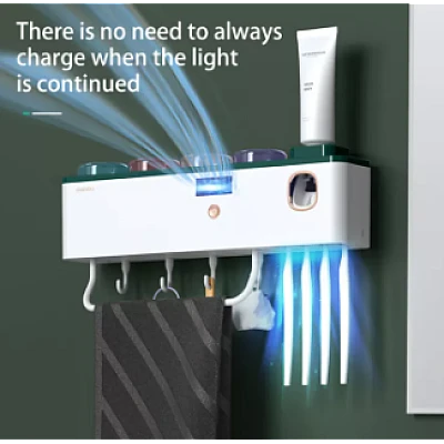 Sterilizator UV cu suport pentru periuță de dinți/Dozator de pastă Sterilizator UV cu suport pentru periuță de dinți/Dozator de pastă
