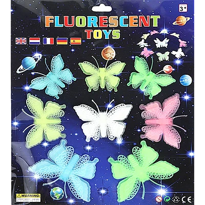 Stickere fosforoscente 8 Fluturi Multicolori Stickere fosforoscente 8 Fluturi Multicolori